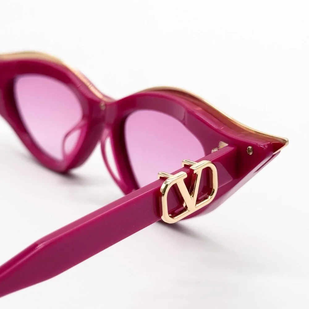 NEW VALENTINO V-GOLDCUT VLS-114D PINK WOMEN CAT EYE SUNGLASSES VALENTINO